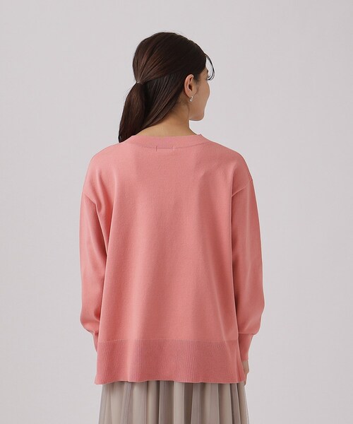 DRESKIP(ドレスキップ)の「◆【洗える】コットンVネックニット【CIRCRIC】(ニット/セーター・レディース・ライトベージュ/ブラック系2/ピンク系/ブルー・02/03/04)」の8枚目の写真