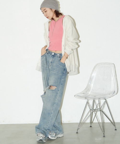 Auntie Rosa Holiday（アンティローザホリデー）の「裏毛オーバーサイズジップパーカー（パーカー・レディース・ブラック/ナチュラル/グレー・FREE）」の19枚目の写真