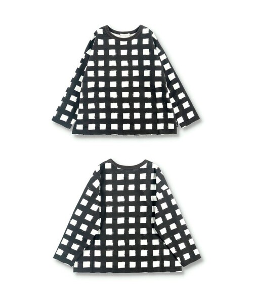 BRANSHES(ブランシェス)の「【b.+A 】金子綾/長袖Tシャツ(Tシャツ/カットソー・キッズ・カラフル/その他1/オフホワイト/ブラック・90/110/100/120/150/140/130)」の7枚目の写真