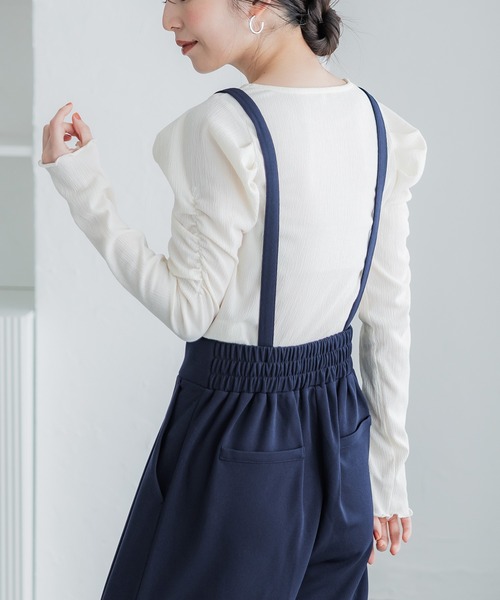 coca（coca）（コカ）の「2WAYジョーゼットワイドサロペット（サロペット/オーバーオール・レディース・ライトベージュ/ブラック/ネイビー・L/M）」の7枚目の写真