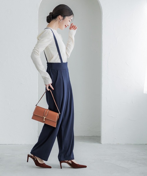 coca（coca）（コカ）の「2WAYジョーゼットワイドサロペット（サロペット/オーバーオール・レディース・ライトベージュ/ブラック/ネイビー・L/M）」の8枚目の写真