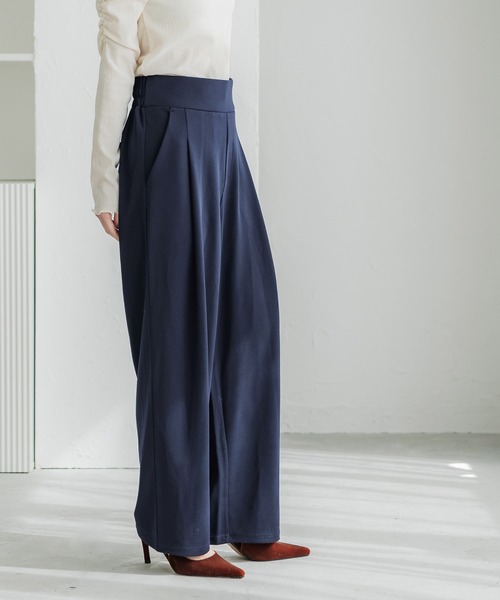 coca（coca）（コカ）の「2WAYジョーゼットワイドサロペット（サロペット/オーバーオール・レディース・ライトベージュ/ブラック/ネイビー・L/M）」の10枚目の写真