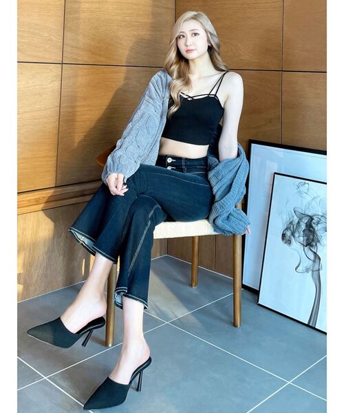 GYDA（ジェイダ）の「バインダービスチェ（キャミソール・レディース・オフホワイト/ブラック・FREE）」の14枚目の写真