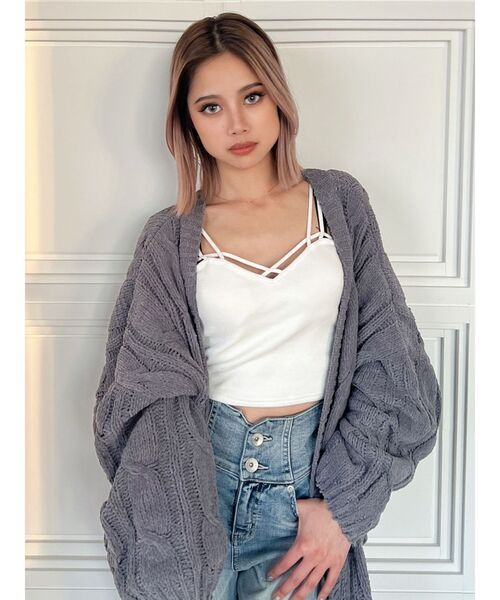 GYDA（ジェイダ）の「バインダービスチェ（キャミソール・レディース・オフホワイト/ブラック・FREE）」の15枚目の写真