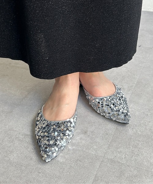 Thevon（ゼボン）の「スパンコールミュール（サンダル・レディース・ブラック/シルバー・L/M）」の3枚目の写真