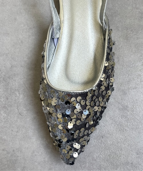 Thevon（ゼボン）の「スパンコールミュール（サンダル・レディース・ブラック/シルバー・L/M）」の5枚目の写真