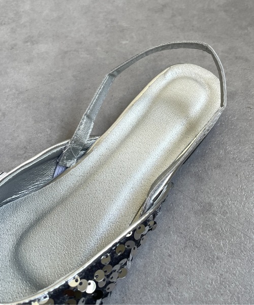 Thevon（ゼボン）の「スパンコールミュール（サンダル・レディース・ブラック/シルバー・L/M）」の6枚目の写真