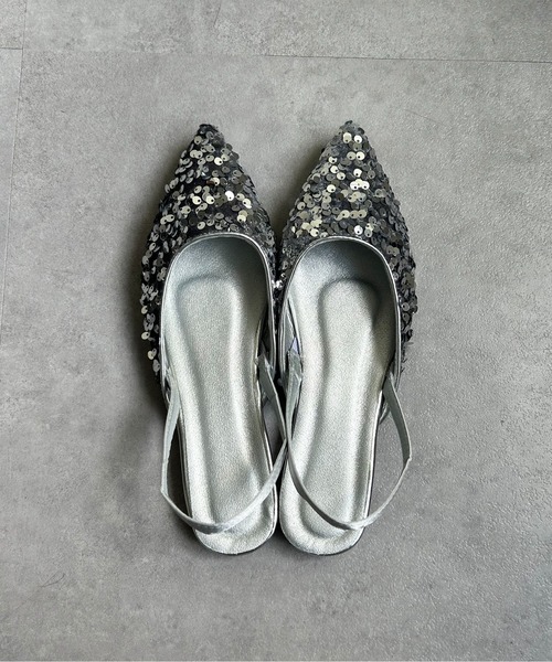 Thevon（ゼボン）の「スパンコールミュール（サンダル・レディース・ブラック/シルバー・L/M）」の7枚目の写真