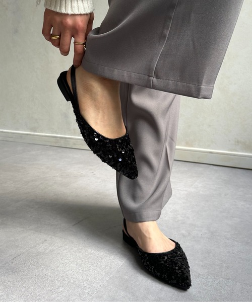 Thevon（ゼボン）の「スパンコールミュール（サンダル・レディース・ブラック/シルバー・L/M）」の9枚目の写真