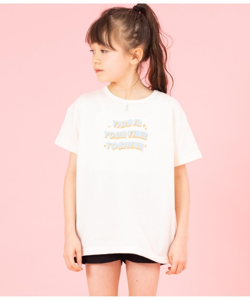 ANAP kids(アナップキッズ)の「ハートチャーム付ミニ裏毛チュニック(チュニック・キッズ・ラベンダー/アイボリー・110cm/120cm/130cm/100cm)」の3枚目の写真