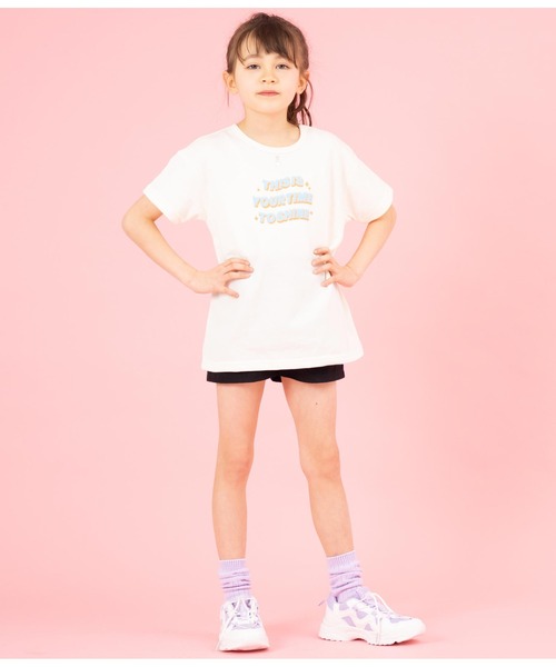 ANAP kids(アナップキッズ)の「ハートチャーム付ミニ裏毛チュニック(チュニック・キッズ・ラベンダー/アイボリー・110cm/120cm/130cm/100cm)」の7枚目の写真