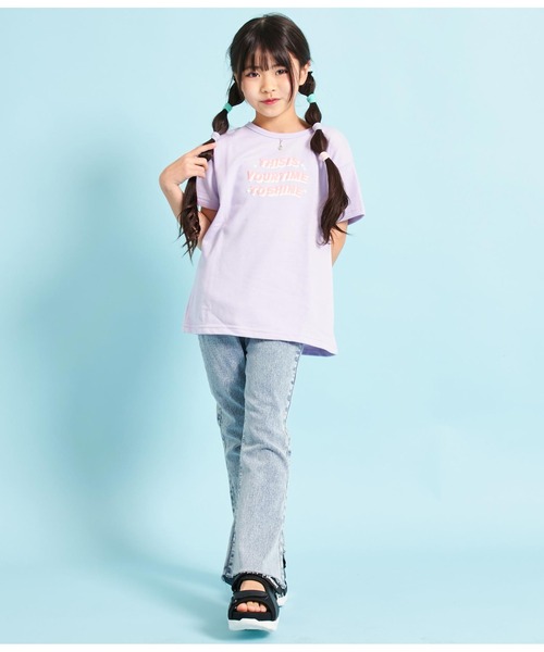 ANAP kids(アナップキッズ)の「ハートチャーム付ミニ裏毛チュニック(チュニック・キッズ・ラベンダー/アイボリー・110cm/120cm/130cm/100cm)」の19枚目の写真