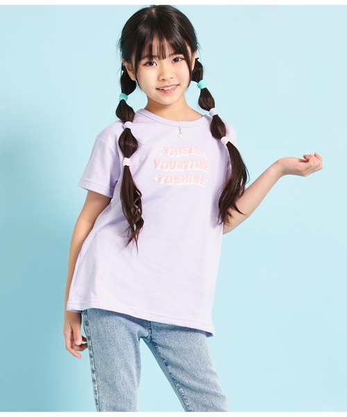 ANAP kids(アナップキッズ)の「ハートチャーム付ミニ裏毛チュニック(チュニック・キッズ・ラベンダー/アイボリー・110cm/120cm/130cm/100cm)」の16枚目の写真