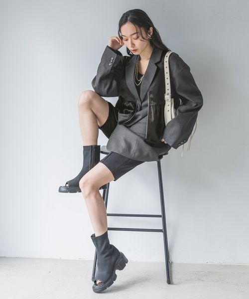 JEANASIS(ジーナシス)の「ニットストレッチブーサン/105262(その他シューズ・レディース・ブラック/ホワイト・MEDIUM/LARGE)」の11枚目の写真