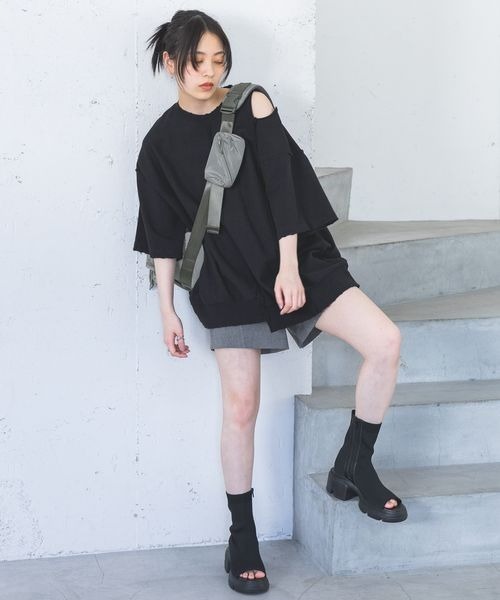 JEANASIS(ジーナシス)の「ニットストレッチブーサン/105262(その他シューズ・レディース・ブラック/ホワイト・MEDIUM/LARGE)」の4枚目の写真