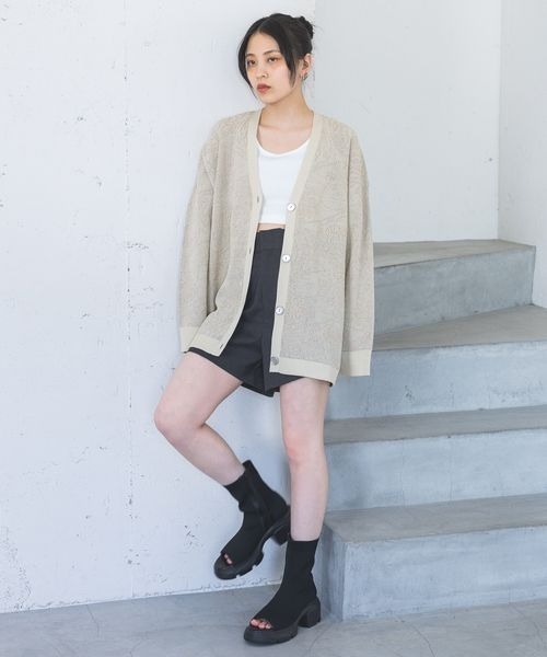 JEANASIS(ジーナシス)の「ニットストレッチブーサン/105262(その他シューズ・レディース・ブラック/ホワイト・MEDIUM/LARGE)」の5枚目の写真