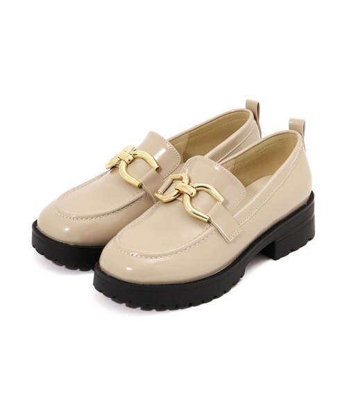 EDIT COLOGNE（エディットコロン）の「ビット付プラットフォームローファー（パンプス・レディース・ベージュ/オフホワイト/ブラック・MEDIUM/LARGE）」の12枚目の写真