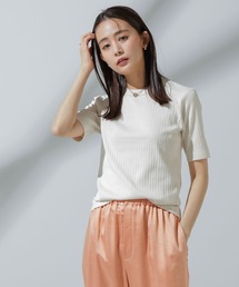 NANO universe（ナノユニバース）の「Anti Soaked(R) 汗染み防止 クルーネックリブTシャツ（Tシャツ/カットソー・レディース）」