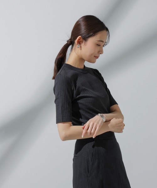 Anti Soaked(R) 汗染み防止 クルーネックリブTシャツ（Tシャツ