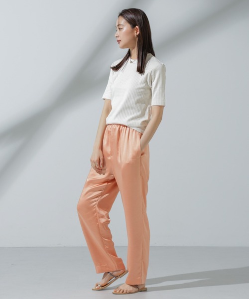 NANO universe（ナノユニバース）の「Anti Soaked(R) 汗染み防止 クルーネックリブTシャツ（Tシャツ/カットソー・レディース・アイボリー/ブラック/グレー系その他4/チャコール・M/S）」の19枚目の写真