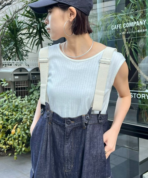 CIAOPANIC TYPY（チャオパニックティピー）の「2WAY配色タンクトップ（タンクトップ・レディース・ブラック/サックスブルー/グレー系その他/ブラウン系その他/チャコールグレー/ホワイト/ピンク/オレンジ/イエロー/ブラウン/グリーン/レッド系その他/カーキ/ブルー・ONE SIZE）」の15枚目の写真