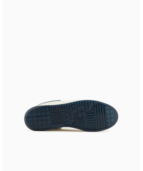 EMPORIO ARMANI(エンポリオアルマーニ)の「【エンポリオ アルマーニ】スニーカー レザー製 セミクリアバック&ローレットソール(スニーカー・メンズ・ホワイト×グリーン/オフホワイト/ネイビー・7/8.5/7.5/8/6.5/9.5/9)」の8枚目の写真