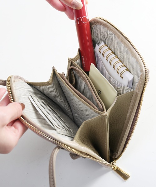 Mia Borsa]本革レザースマホポーチ スマホショルダー（ショルダー