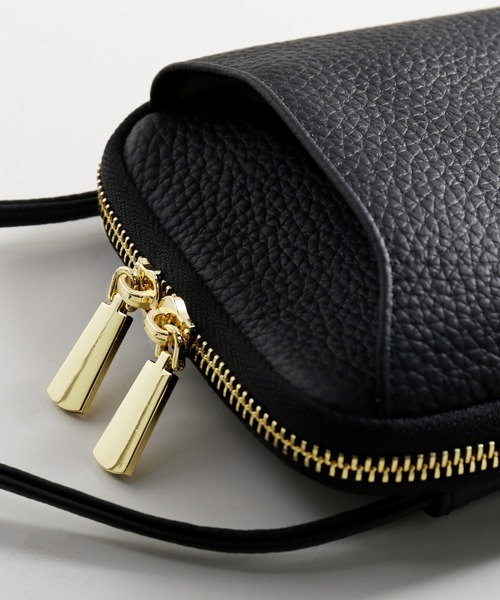 Mia Borsa（ミアボルサ）の「[Mia Borsa]本革レザースマホポーチ スマホショルダー（ショルダーバッグ・レディース・キャメル/ウッド/ブラック/アイボリー・FREE）」の10枚目の写真