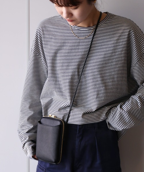 Mia Borsa（ミアボルサ）の「[Mia Borsa]本革レザースマホポーチ スマホショルダー（ショルダーバッグ・レディース・キャメル/ウッド/ブラック/アイボリー・FREE）」の18枚目の写真