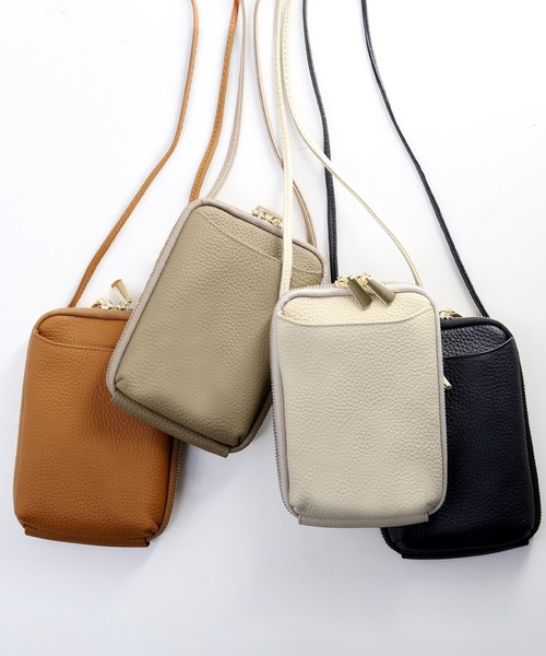 Mia Borsa]本革レザースマホポーチ スマホショルダー（ショルダー