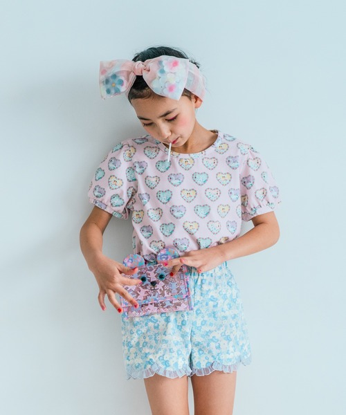 fafa（フェフェ）の「MARTYLE | パフスリーブTシャツ（Tシャツ/カットソー・キッズ・ピンク系その他・110/120/130/140/150）」の2枚目の写真