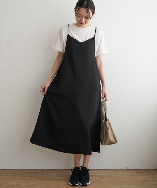 ikka（イッカ）の「【2点セット】キャミワンピースセット（ワンピース・レディース・ブラック/ベージュ/グリーン・L/M/S）」の17枚目の写真