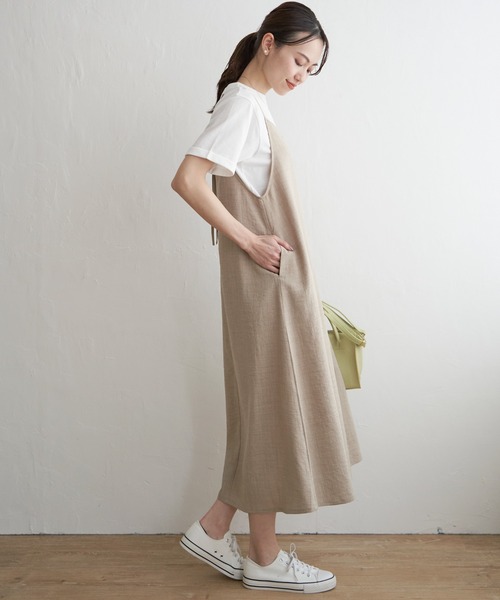 ikka（イッカ）の「【2点セット】キャミワンピースセット（ワンピース・レディース・ブラック/ベージュ/グリーン・L/M/S）」の21枚目の写真