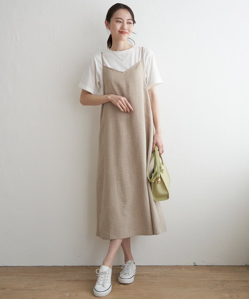 ikka（イッカ）の「【2点セット】キャミワンピースセット（ワンピース・レディース・ブラック/ベージュ/グリーン・L/M/S）」の20枚目の写真