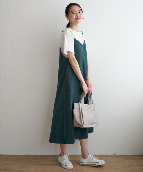 ikka（イッカ）の「【2点セット】キャミワンピースセット（ワンピース・レディース・ブラック/ベージュ/グリーン・L/M/S）」の22枚目の写真