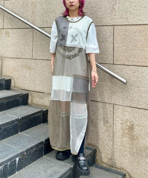 Candy Stripper（キャンディストリッパー）の「CANDY MESH ワンピース（ワンピース・レディース・ブラック/カーキ/オフホワイト・2）」の3枚目の写真