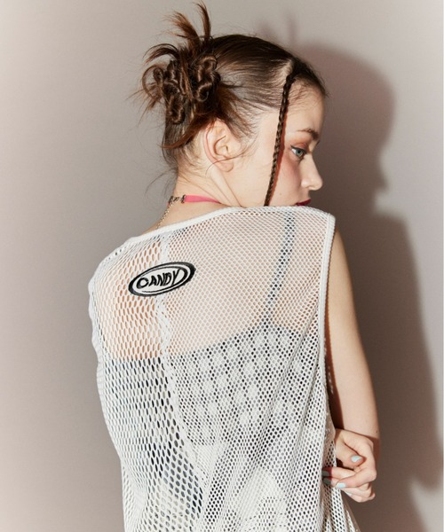 Candy Stripper（キャンディストリッパー）の「CANDY MESH ワンピース（ワンピース・レディース・ブラック/カーキ/オフホワイト・2）」の8枚目の写真