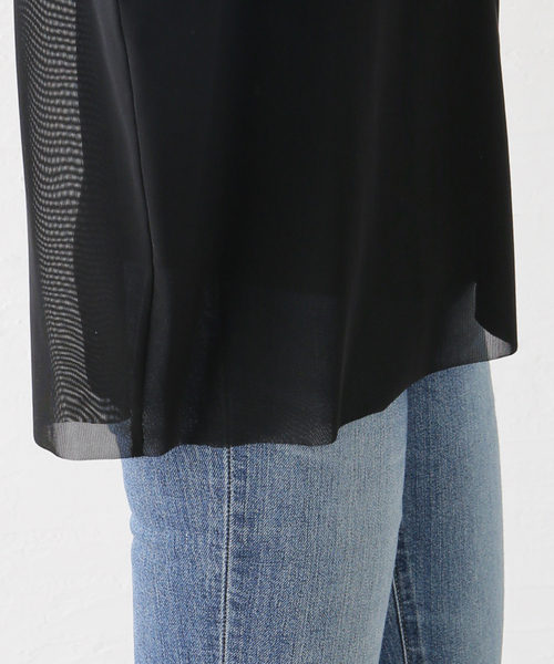 CLANE（クラネ）の「【CLANE/クラネ】SHEER MESH CURVE SLEEVE TOPS