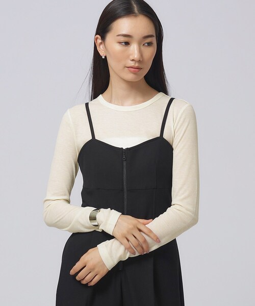 GALLEST(ギャレスト)の「◆クルーネックリブTシャツ(Tシャツ/カットソー・レディース・ピンク系/アイボリー・38)」の1枚目の写真