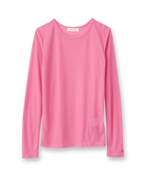 GALLEST(ギャレスト)の「◆クルーネックリブTシャツ(Tシャツ/カットソー・レディース・ピンク系/アイボリー・38)」の3枚目の写真