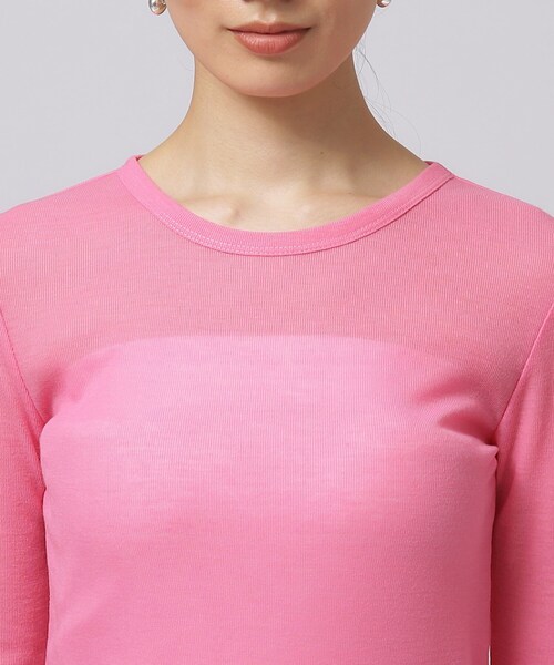 GALLEST(ギャレスト)の「◆クルーネックリブTシャツ(Tシャツ/カットソー・レディース・ピンク系/アイボリー・38)」の20枚目の写真