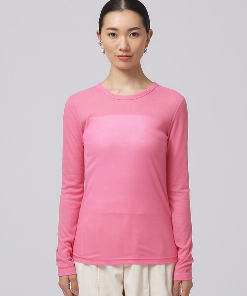 GALLEST(ギャレスト)の「◆クルーネックリブTシャツ(Tシャツ/カットソー・レディース・ピンク系/アイボリー・38)」の22枚目の写真