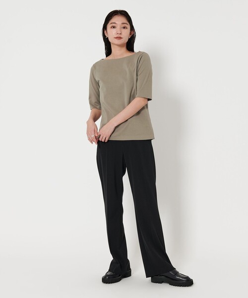 tシャツ 「MARW UNITED ARROWS」5分袖 ボートネック Tシャツ ‐汗ジミ防止‐ レディース MARW UNITED ARROWS＞5分袖 ボートネック Tシャツ ‐汗ジミ防止