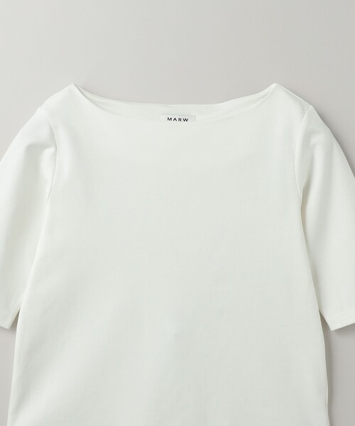 tシャツ 「MARW UNITED ARROWS」5分袖 ボートネック Tシャツ ‐汗ジミ防止‐ レディース MARW UNITED ARROWS＞5分袖 ボートネック Tシャツ ‐汗ジミ防止