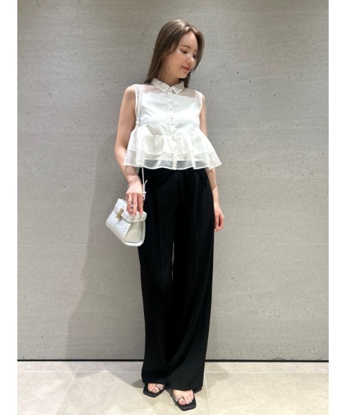 CELFORD（セルフォード）の「イージーストレートタックパンツ（その他パンツ・レディース・アイボリー/ブラック/ピンク・38/36）」の3枚目の写真