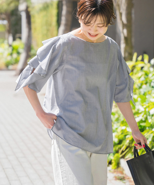 Spick and Span スピックアンドスパン　レースハーフスリーブシャツ ハーフスリーブレースパーカー（Tシャツ／カットソー）｜U by