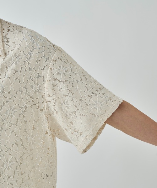 ブラウス シャツ FLOWER LACE HALF SLEEVE SHIRTS レディース FLOWER LACE HALF SLEEVE SHIRTS（シャツ/ブラウス）｜CALNAMUR