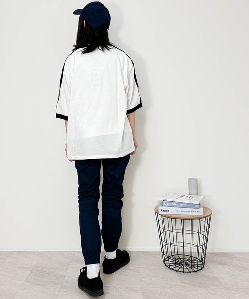 Ritzy（リッツィー）の「16/TC 天竺袖ライン 刺繍Tシャツ(ハートLOGO、Marseille） レディース メンズ（Tシャツ/カットソー・メンズ・ブラック/ホワイト/ブラック系その他/ホワイト系その他・MEDIUM/LARGE/X-LARGE/SMALL）」の7枚目の写真