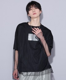 Ellno Loset | メタリックptチュールレイヤードT(Tシャツ/カットソー)