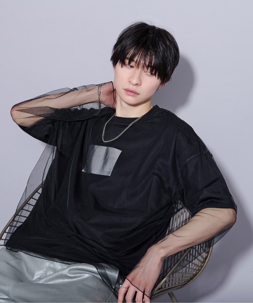 Ellno Loset(エルノロゼット)の「メタリックptチュールレイヤードT(Tシャツ/カットソー・メンズ・オフホワイト/ブラック・MEDIUM/SMALL/LARGE)」の17枚目の写真